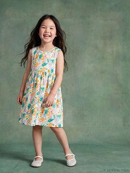 K?z ?ocuk Bask?l? Penye Elbise