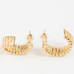 Серьги металл Геометрия дорожка акары, цвет золото, d=3.3 см