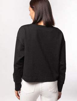 Свитшот из футера с эластаном, с декоративной вставкой