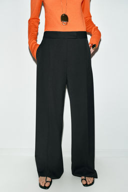 PANTALON ANCHO PINZAS / Negro - Zara фото 5