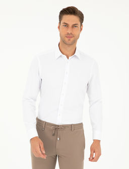 Beyaz Slim Fit Arm_rl_ Uzun Kollu G_mlek