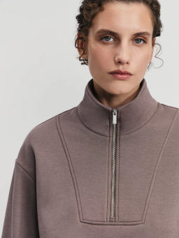 Свитшот на молнии с воротником / Zarina фото 7