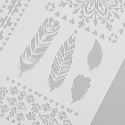 Цена за 2 шт. Трафарет пластик «Узоры, перья», 21×29.7 см