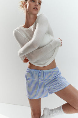 Pack de 2 pantalones cortos de pijama en popelina - H&m фото 2