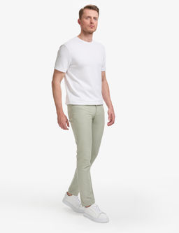 A__k Ye_il Slim Fit Keten Kar___ml_ Kanvas Pantolon