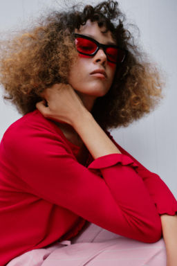 CHAQUETA PUNTO VOLANTES / Rojo - Zara фото 5