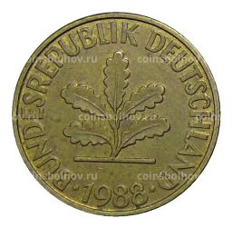 Монета 10 пфеннигов 1988 года D Германия