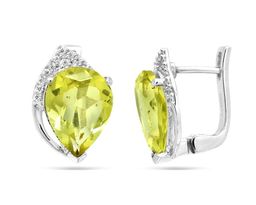 Серьги из серебра лимонный топаз, Нинет