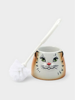 Ёршик для унитаза с подставкой «Кошка», фарфор, МИКС