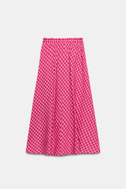 FALDA MIDI CUADROS / Fucsia - Zara фото 6