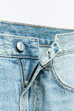 WIDE-LEG HIGH-WAIST RIPPED TRF JEANS - Zara фото 8
