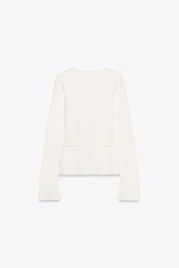 PLAIN KNIT CARDIGAN WITH BELT - Zara фото 8