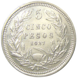 5 песо 1927 года Чили