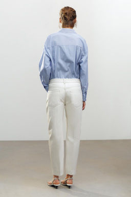ZW COLLECTION TAPERED MID-RISE JEANS - Zara фото 3