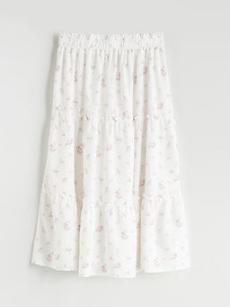 Beli Lastikli ?i?ekli K?z ?ocuk Etek