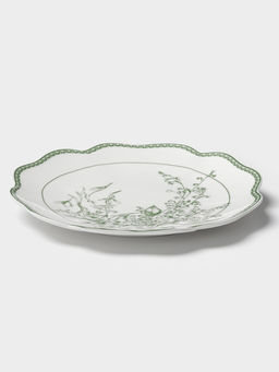 Тарелка десертная WY Bloomware. d=20 см, фарфор, белая, зелёная