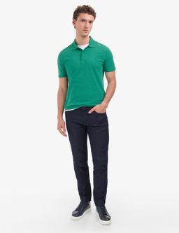 Ye_il Slim Fit %100 Pamuk K_vr_lmaz Polo Yaka Basic Ti__rt