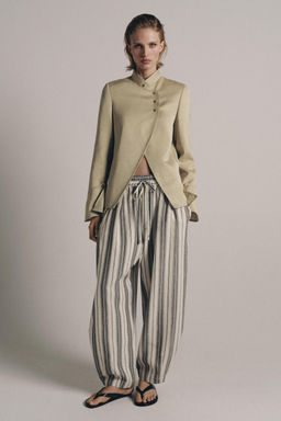 PANTAL?N PIJAMERO RAYAS ZW COLLECTION / Crudo / Negro