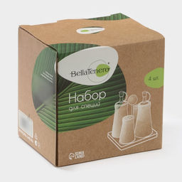 Набор для специй BellaTenero, 5 предметов: солонка, перечница, 2 соусника, на бамбуковой подставке, фарфор, белый  фото 10