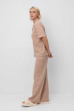 Е 20158/сахар,геометрический орнамент пижама жен