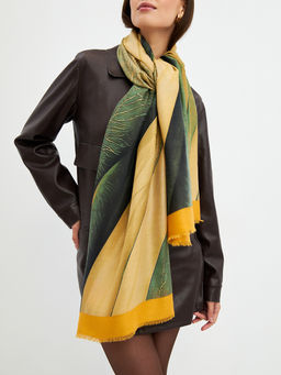 Большой, мягкий, тонкий и очень нежный двусторонний палантин с рисунком - Tantino фото 3