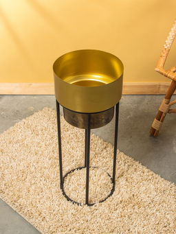 Кашпо на подставке «Золото Скифов», 30.5×30.5×73.5 см, железо