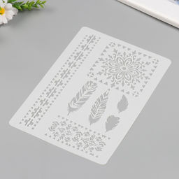 Цена за 2 шт. Трафарет пластик «Узоры, перья», 21×29.7 см