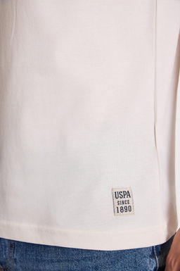 Erkek Krem Regular Fit Bisiklet Yaka Ti__rt