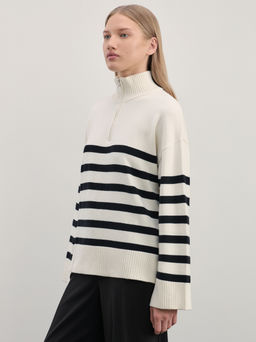 Джемпер на молнии в полоску / Zarina  фото 4