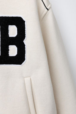 EMBROIDERED TEXT FLEECE BOMBER JACKET - Zara фото 3