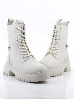 04-PAX85-2Z MILK Ботинки зимние женские (натуральная кожа, 100% шерсть)