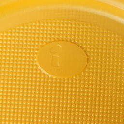 Тарелки пластиковые одноразовые, d=21 см, жёлтые, 12 шт./уп