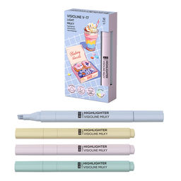 Цена за 12 шт. Текстмаркер ErichKrause Visioline V-17 Light Milky, цвет чернил ассорти (в коробке по 12 шт.)