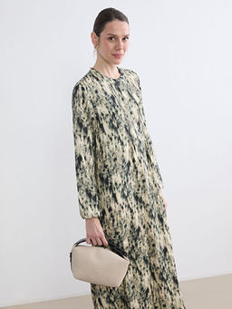 Hakim Yaka Desenli Elbise