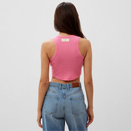 Топ в рубчик женский MIST, onesize, розовый