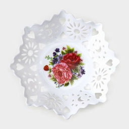 Цена за 2 шт. Ваза для хлеба и фруктов «Кубань. Месяц», d=20 см, белый, рисунок МИКС