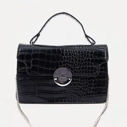 Сумка-мессенджер на застёжке, цвет чёрный