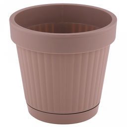 Горшок для цветов пластмассовый "Классика" 2,5л, д17,5см, h16,5см, с поддоном, каппучино (Россия)