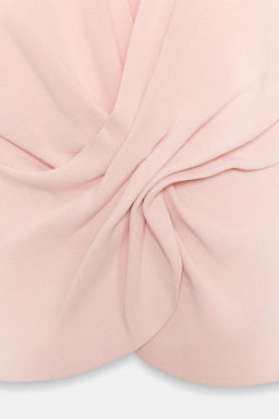 TOP DRAPEADO PUNTO / Rosa pastel