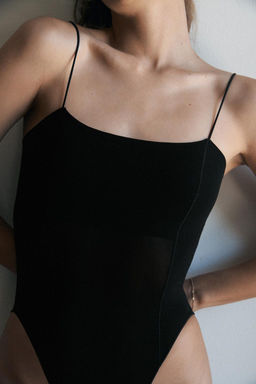 FITTED BODYSUIT WITH STITCHING - Zara фото 18