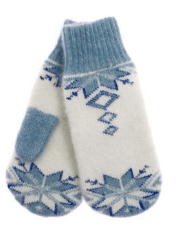 Варежки женские "Звезда с ромбиками" КРУГ 3480-1