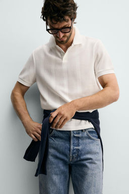 POLO REGULAR FIT JACQUARD RAYAS / Tostado - Zara фото 6