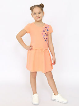 CRB wear/CSKG 63765-47-395 Платье для девочки,персиковый/Ex.Cherubino  фото 2