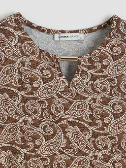 Bisiklet Yaka Desenli Bluz