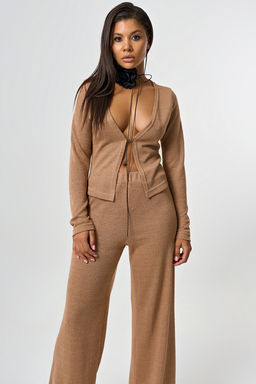 Джемпер из ажурного трикотажа с люрексом бежевый