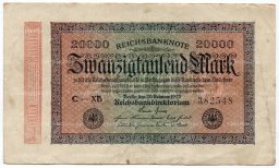 Банкнота 20000 марок 1923 года Германия