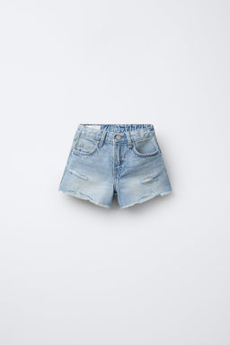 BERMUDA DENIM ROTOS / Azul claro