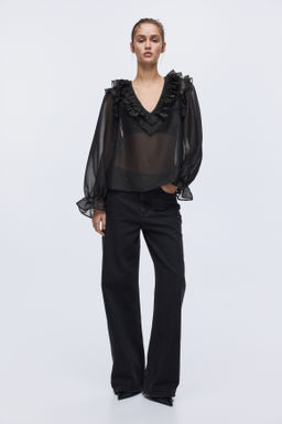Blusa con ribetes de volante - H&m фото 4