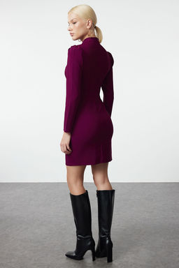 Murdum Mini Dokuma Yaka Detayl? Dokuma Elbise TWOAW22EL0393