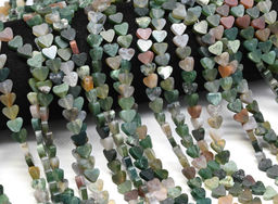 Бусины из агата индийского сердце 7*6мм, 38см, 60 бусин Радуга камня